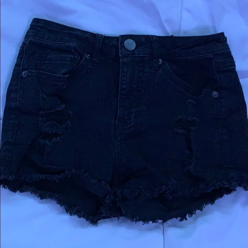 Black Jean Shorts